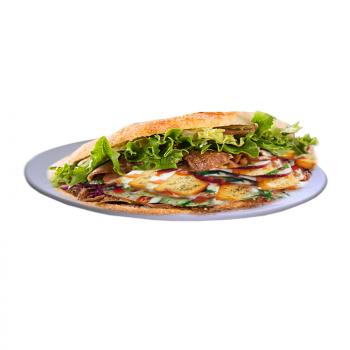 Die perfekte Fusion: Saftiges Dönerfleisch trifft auf goldbraun gegrillte Halloumi-Streifen. Serviert im knusprigen Fladenbrot mit frischem Salat und deiner Lieblingssauce. Ein würziges Highlight für echte Genießer!