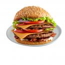 Big Doppel Cheeseburger  Zwei saftige Rindfleisch und doppelt Käse